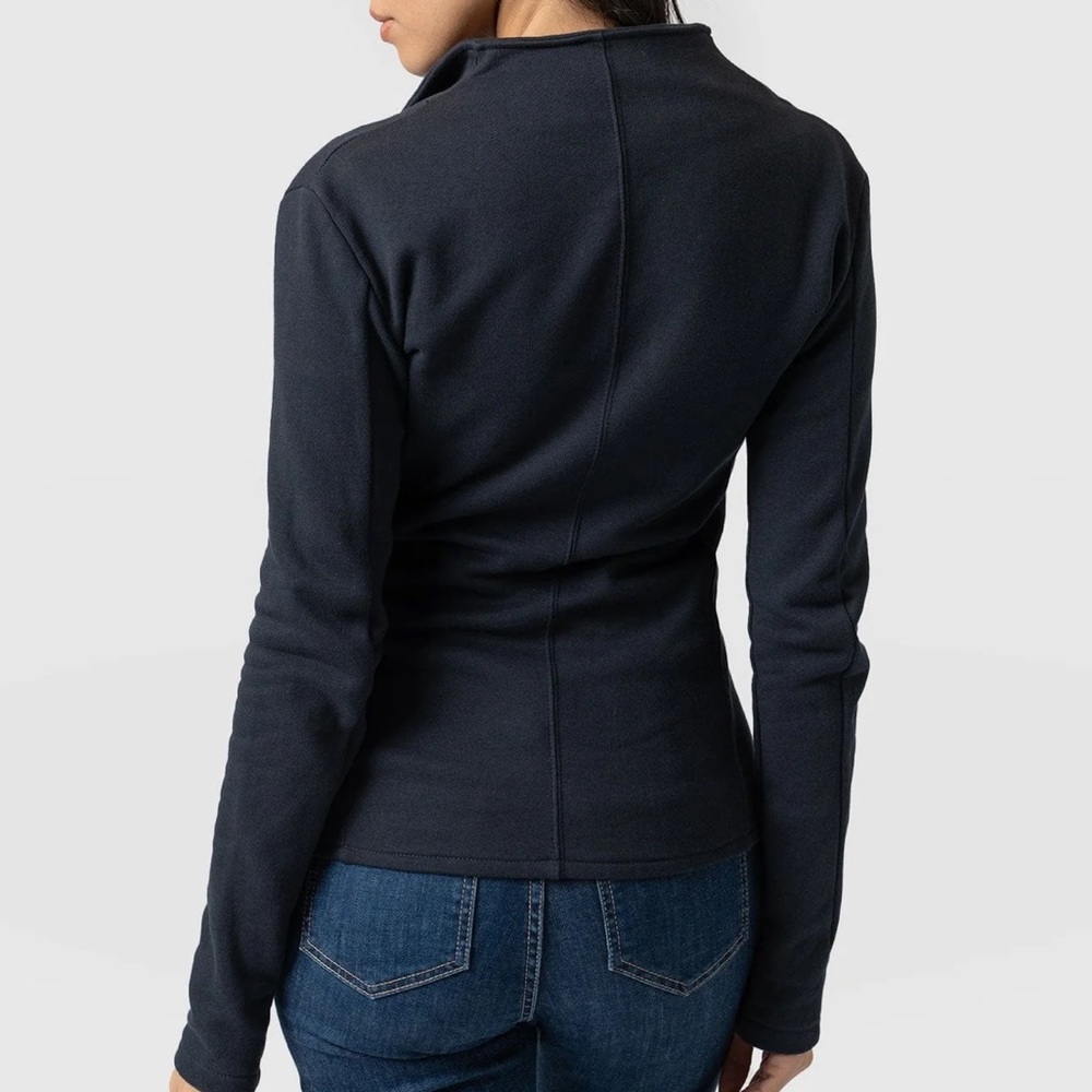 Saint + Sofia Navy Biker Jacket - image 4